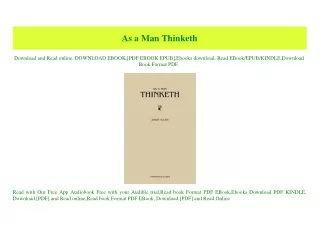 (READ)^ As a Man Thinketh #P.D.F. FREE DOWNLOAD^