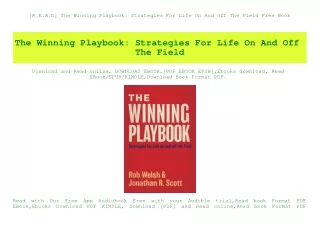 r e a d the winning playbook strategies for life