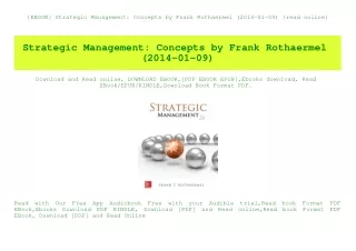 {EBOOK} Strategic Management Concepts by Frank Rothaermel (2014-01-09) {read online}