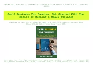 EPUB$ Small Business For Dummies Get Started With The Basics of Running a Small business [EBOOK]