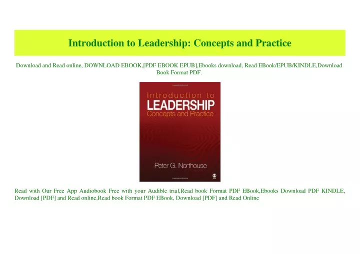 introduction to leadership concepts and practice
