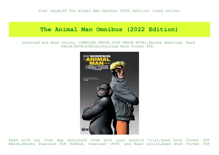 free epub the animal man omnibus 2022 edition