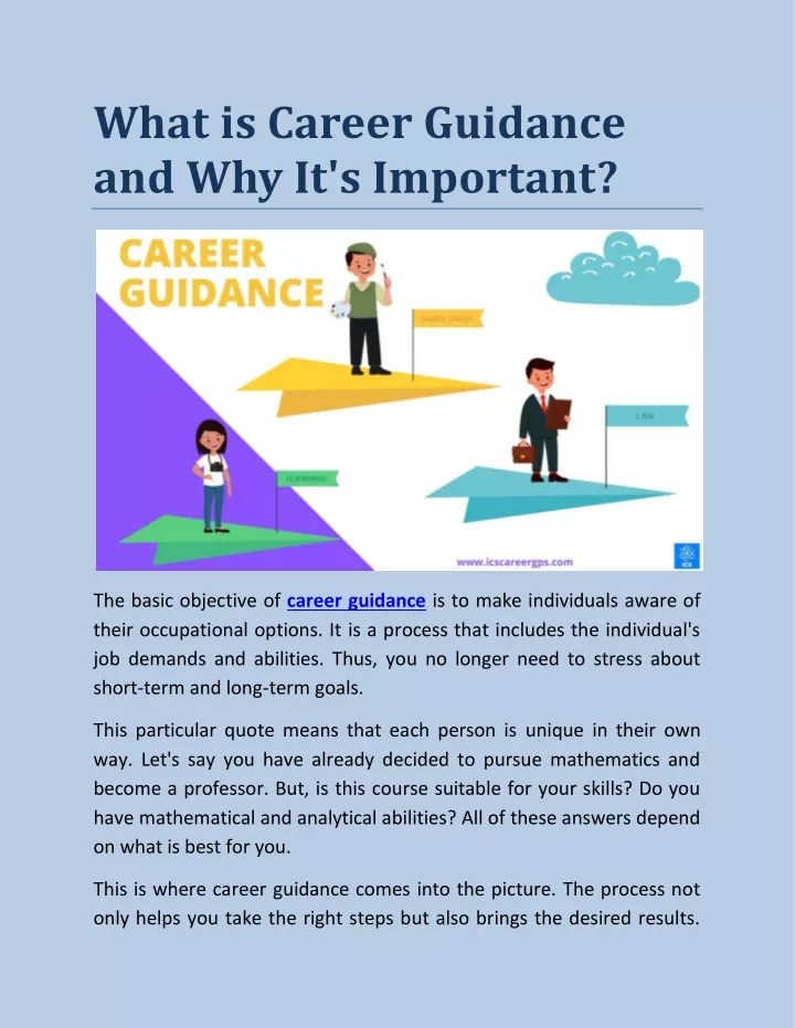 what is career guidance and why it s important