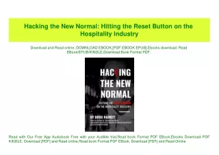 (READ)^ Hacking the New Normal Hitting the Reset Button on the Hospitality Industry EBOOK #pdf