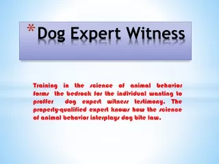 dog expert witness