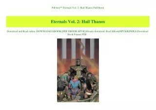 Pdf free^^ Eternals Vol. 2 Hail Thanos Full Book