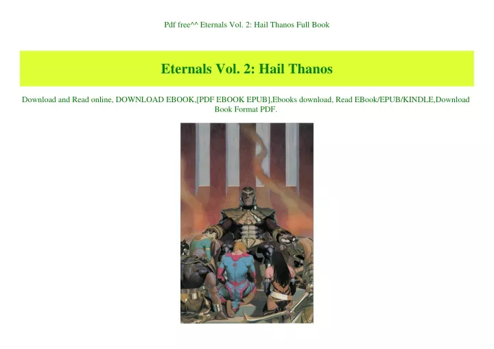 pdf free eternals vol 2 hail thanos full book