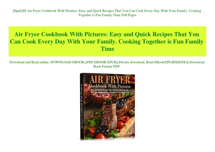 epub air fryer cookbook with pictures easy