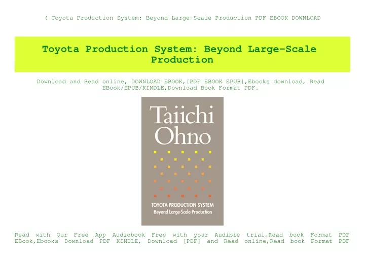 toyota production system beyond large scale