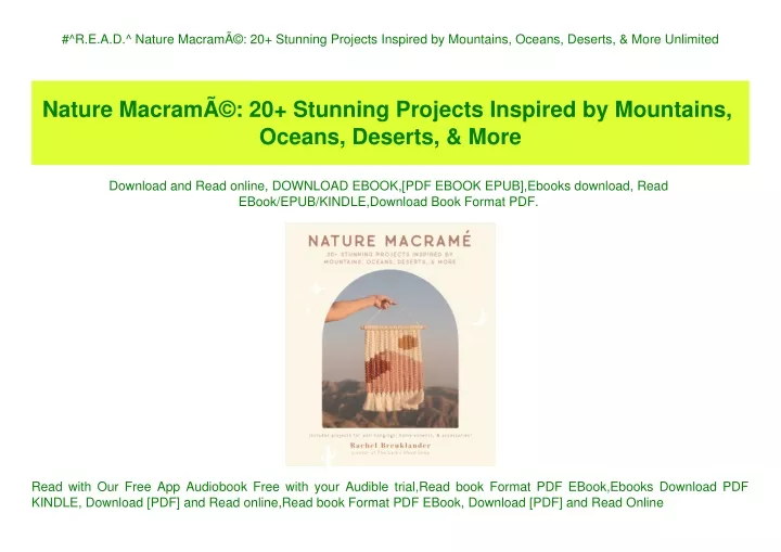 r e a d nature macram 20 stunning projects