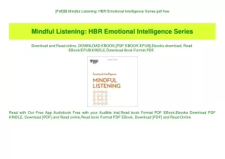 [Pdf]$$ Mindful Listening HBR Emotional Intelligence Series pdf free