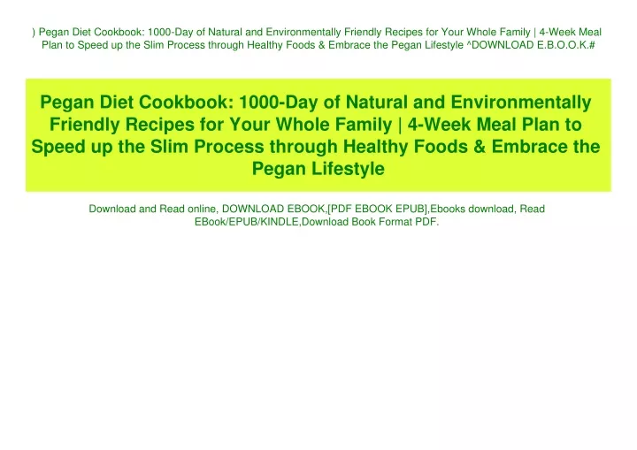 pegan diet cookbook 1000 day of natural