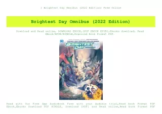 ^DOWNLOAD-PDF) Brightest Day Omnibus (2022 Edition) Free Online