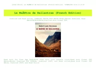 [read ebook] Le MaÃƒÂ®tre de Ballantrae (French Edition) ^DOWNLOAD E.B.O.O.K.#