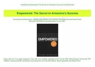 ReadOnline Empowered The Secret to Armanino's Success Free Download