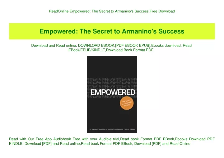 readonline empowered the secret to armanino