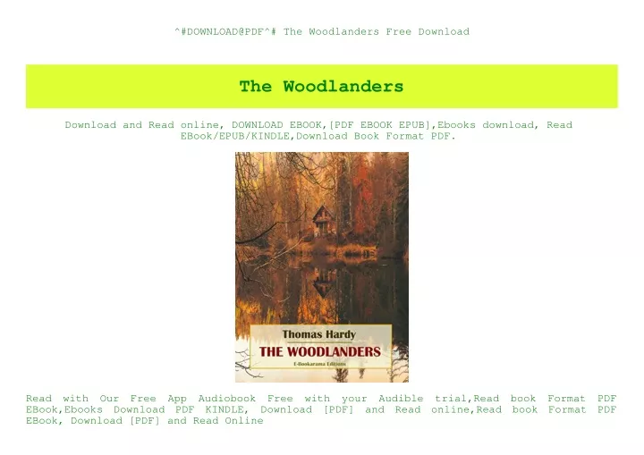 download@pdf the woodlanders free download
