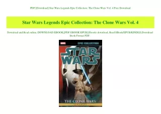 PDF [Download] Star Wars Legends Epic Collection The Clone Wars Vol. 4 Free Download