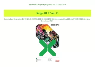 [DOWNLOAD^^][PDF] Reign Of X Vol. 13 Online Book