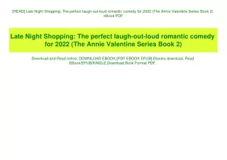 [READ] Late Night Shopping The perfect laugh-out-loud romantic comedy for 2022 (The Annie Valentine Series Book 2) eBook