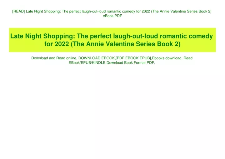 read late night shopping the perfect laugh