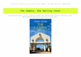 [F.R.E.E D.O.W.N.L.O.A.D R.E.A.D] The Gambia The Smiling Coast [EBOOK PDF]