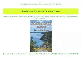 (Download) Bold Coast  Maine -- Cut to the Chase [PDF EPUB KINDLE]