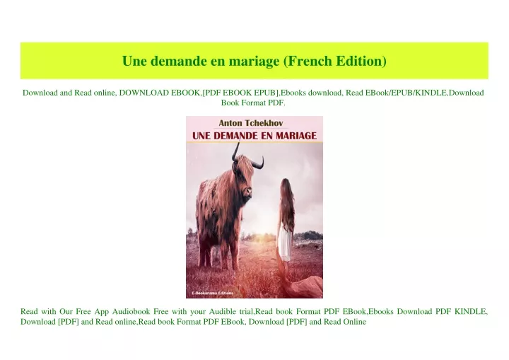 une demande en mariage french edition