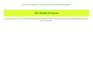 Free download [epub]$$ The Double Program {PDF EBOOK EPUB KINDLE}