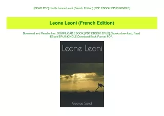 [READ PDF] Kindle Leone Leoni (French Edition) [PDF EBOOK EPUB KINDLE]