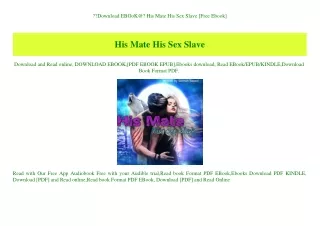 Download EBOoK@ His Mate His Sex Slave [Free Ebook]