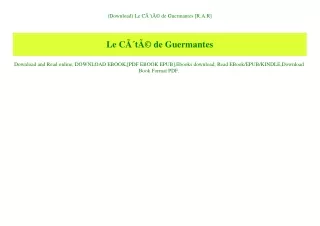 (Download) Le CÃƒÂ´tÃƒÂ© de Guermantes [R.A.R]