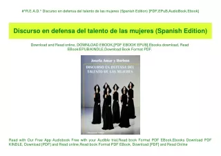 #^R.E.A.D.^ Discurso en defensa del talento de las mujeres (Spanish Edition) [PDF EPuB AudioBook Ebook]