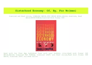 (READ-PDF!) Sisterhood Economy Of  By  For Wo(men) Free Online