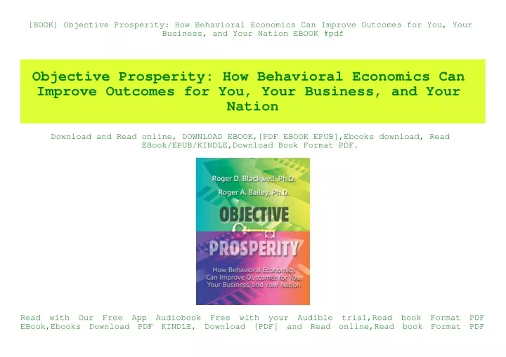 book objective prosperity how behavioral