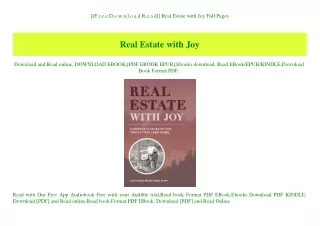 [[F.r.e.e D.o.w.n.l.o.a.d R.e.a.d]] Real Estate with Joy Full Pages