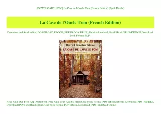 [DOWNLOAD^^][PDF] La Case de l'Oncle Tom (French Edition) (Epub Kindle)