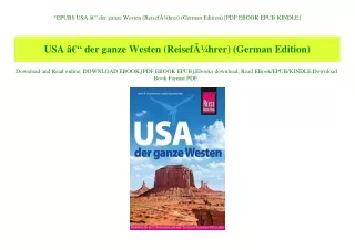 EPUB$ USA Ã¢Â€Â“ der ganze Westen (ReisefÃƒÂ¼hrer) (German Edition) [PDF EBOOK EPUB KINDLE]