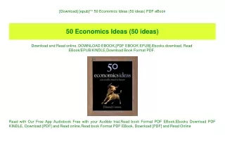 [Download] [epub]^^ 50 Economics Ideas (50 ideas) PDF eBook