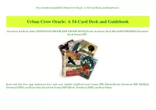 Free download [epub]$$ Urban Crow Oracle A 54-Card Deck and Guidebook (E.B.O.O.K. DOWNLOAD^