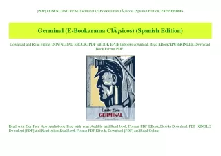 [PDF] DOWNLOAD READ Germinal (E-Bookarama ClÃƒÂ¡sicos) (Spanish Edition) FREE EBOOK