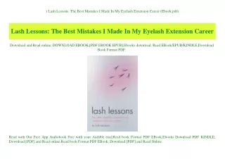 ^READ) Lash Lessons The Best Mistakes I Made In My Eyelash Extension Career (Ebook pdf)
