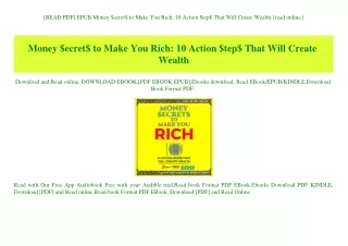 [READ PDF] EPUB Money $ecret$ to Make You Rich 10 Action $tep$ That Will Create Wealth {read online}