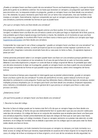 puede un cerrajero hacer una llave a partir