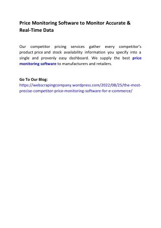 price monitoring software to monitor accurate