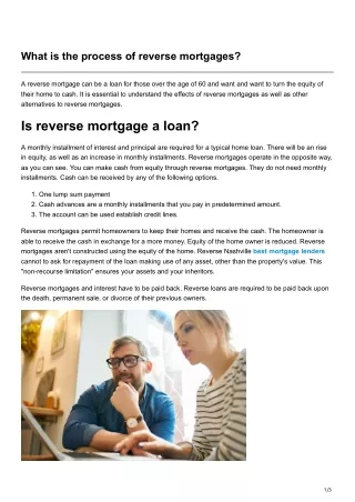 What is the process of reverse mortgages