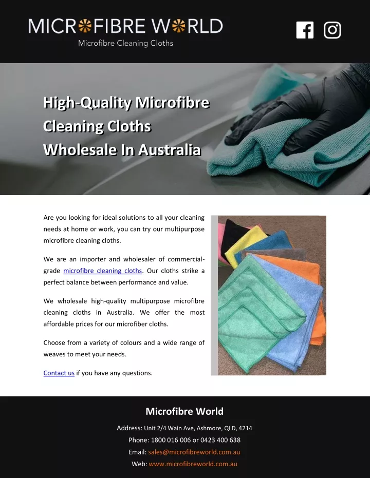 high quality microfibre cleaning cloths wholesale