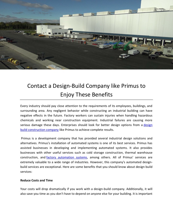 contact a design build company like primus