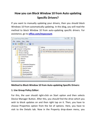 how you can block window 10 from auto updating