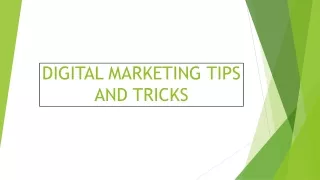 Digital Marketing Tips and Tricks